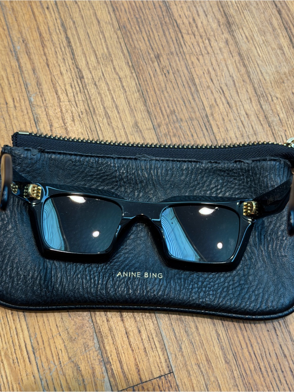 ANINE BING INDIO SUNGLASSES BLACK SQUARE - Picture 5 of 10